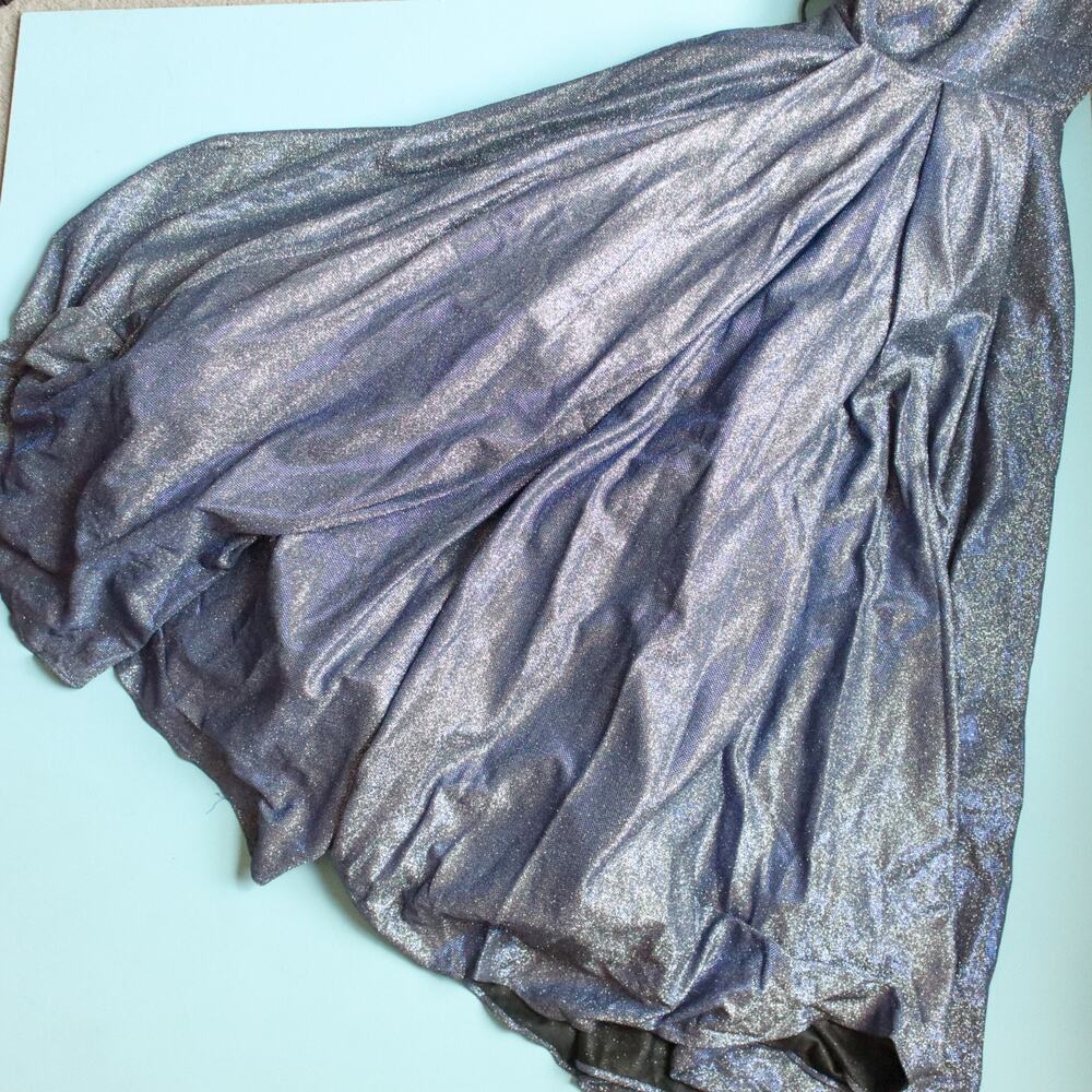 Sherri Hill Blue Shimmer Strapless Ball Gown Size 4 Full Skirt 52959 Princess - Picture 7 of 13